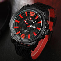 Military Watch Men  Leather Canvas - Workout Have No Limits