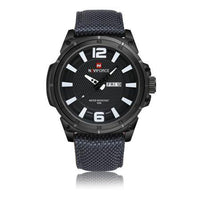 Military Watch Men  Leather Canvas - Workout Have No Limits
