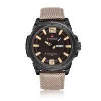 Military Watch Men  Leather Canvas - Workout Have No Limits
