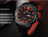 Military Watch Men  Leather Canvas - Workout Have No Limits