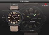 Military Watch Men  Leather Canvas - Workout Have No Limits