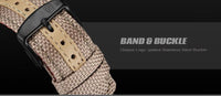 Military Watch Men  Leather Canvas - Workout Have No Limits