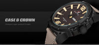 Military Watch Men  Leather Canvas - Workout Have No Limits